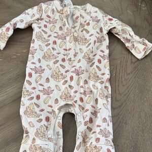 kate quinn Cream One-Piece with Rust and Mustard Crystal Print